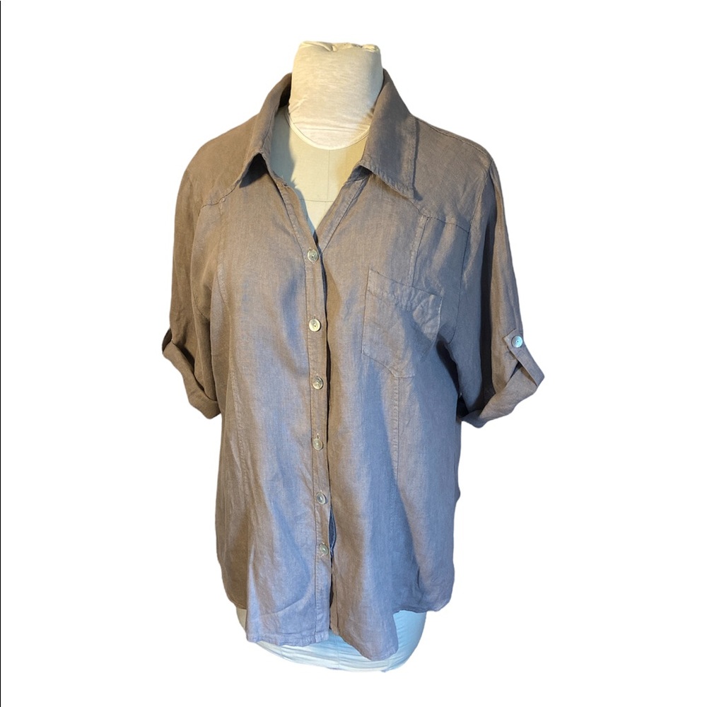 JS Millennium Blouse  Size L 100% linen.